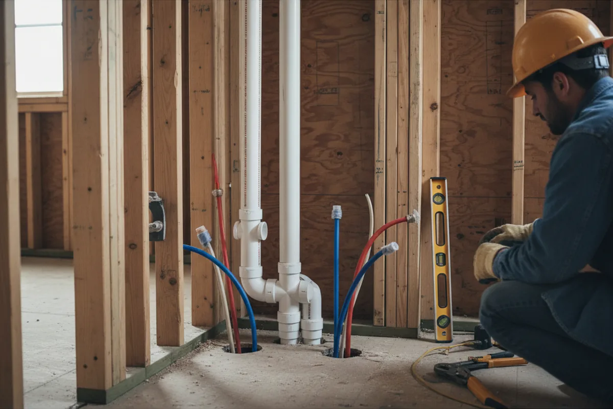 Drain and supply rough-in during Garbage Disposal Repair in Huntingtown